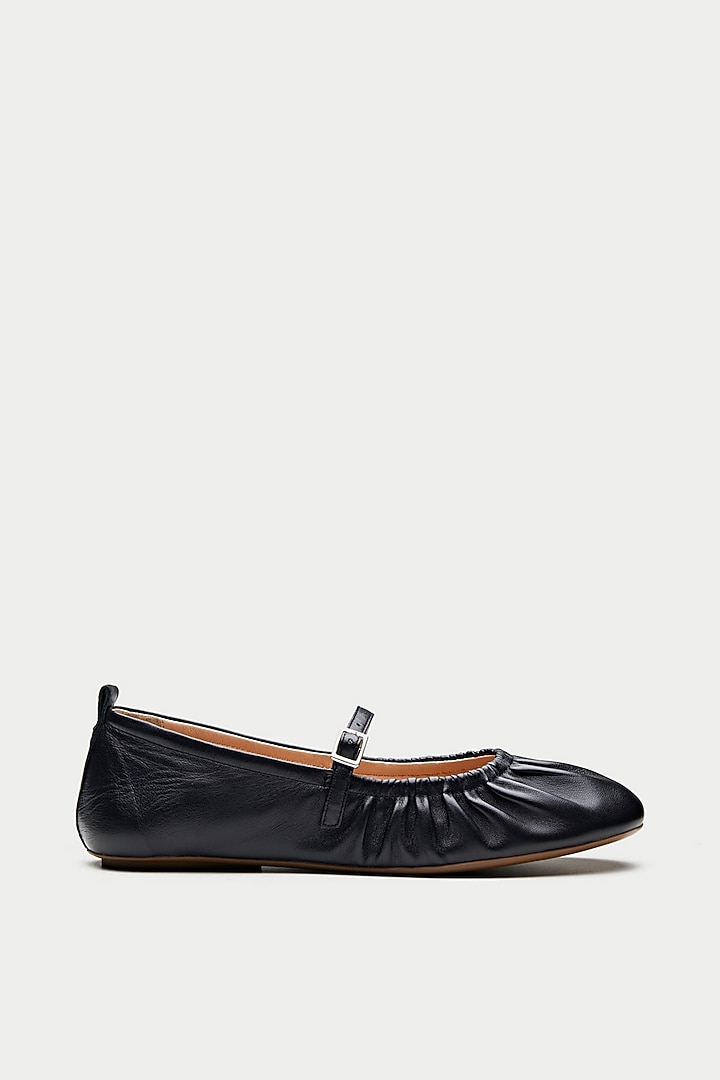 Black Genuine Leather Ballerina Flats by Oroh at Pernia's Pop Up Shop