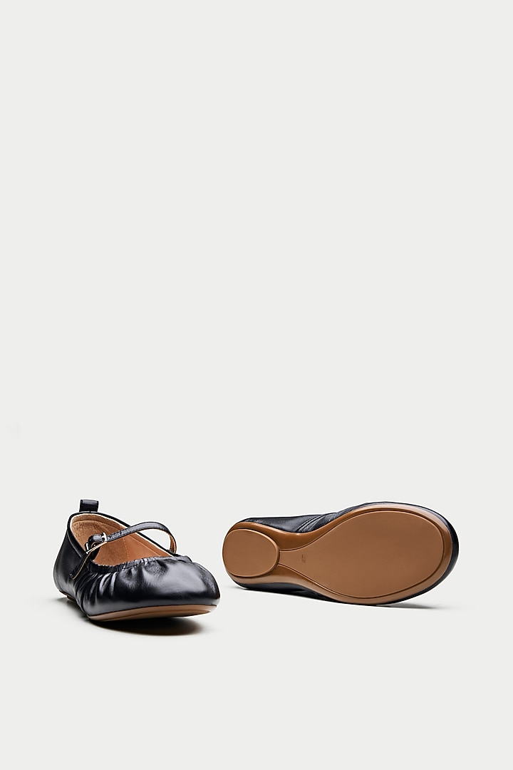 Black Genuine Leather Ballerina Flats by Oroh at Pernia's Pop Up Shop