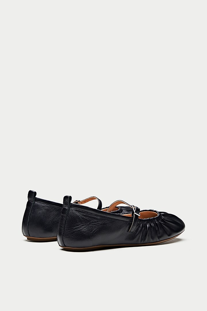 Black Genuine Leather Ballerina Flats by Oroh at Pernia's Pop Up Shop
