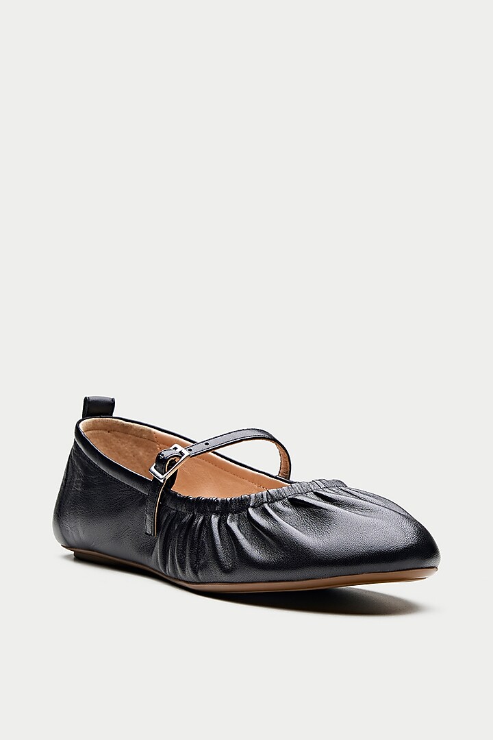 Black Genuine Leather Ballerina Flats by Oroh at Pernia's Pop Up Shop