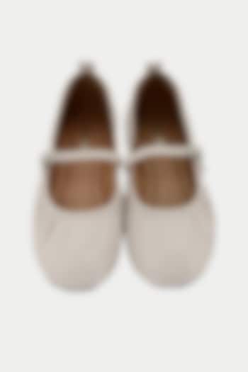 White Genuine Leather Ballerina Flats by Oroh at Pernia's Pop Up Shop