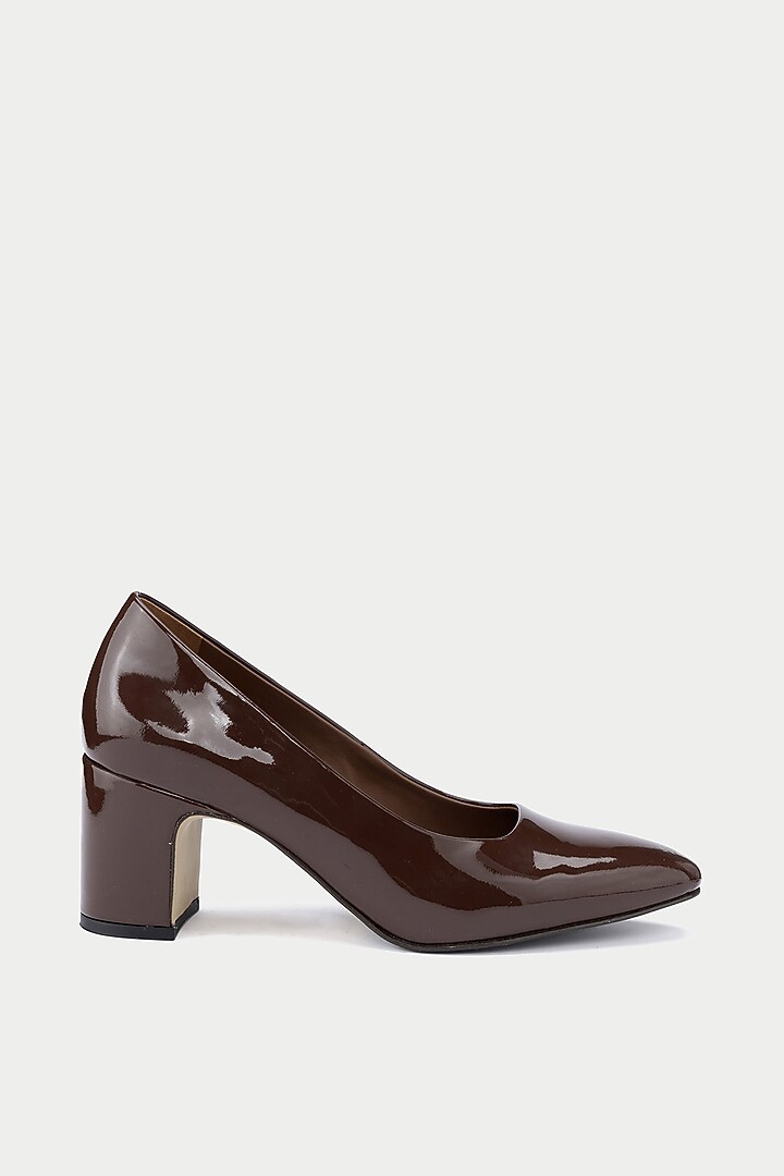 Brown Patent Leather Pump Heels by Oroh at Pernia's Pop Up Shop