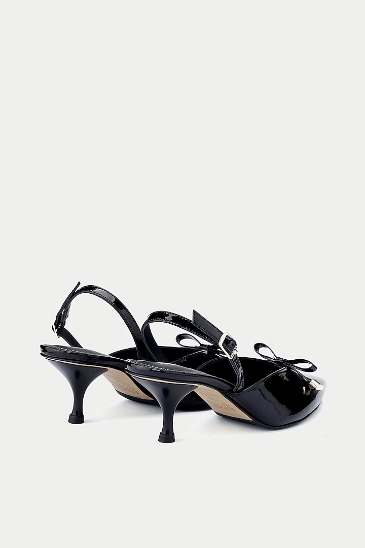 Black Genuine Leather Slingback Pump Heels by Oroh at Pernia's Pop Up Shop