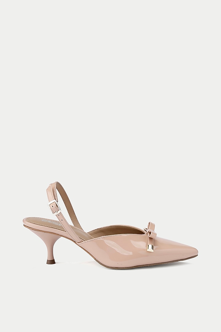 Pink Genuine Leather Slingback Pump Heels by Oroh at Pernia's Pop Up Shop