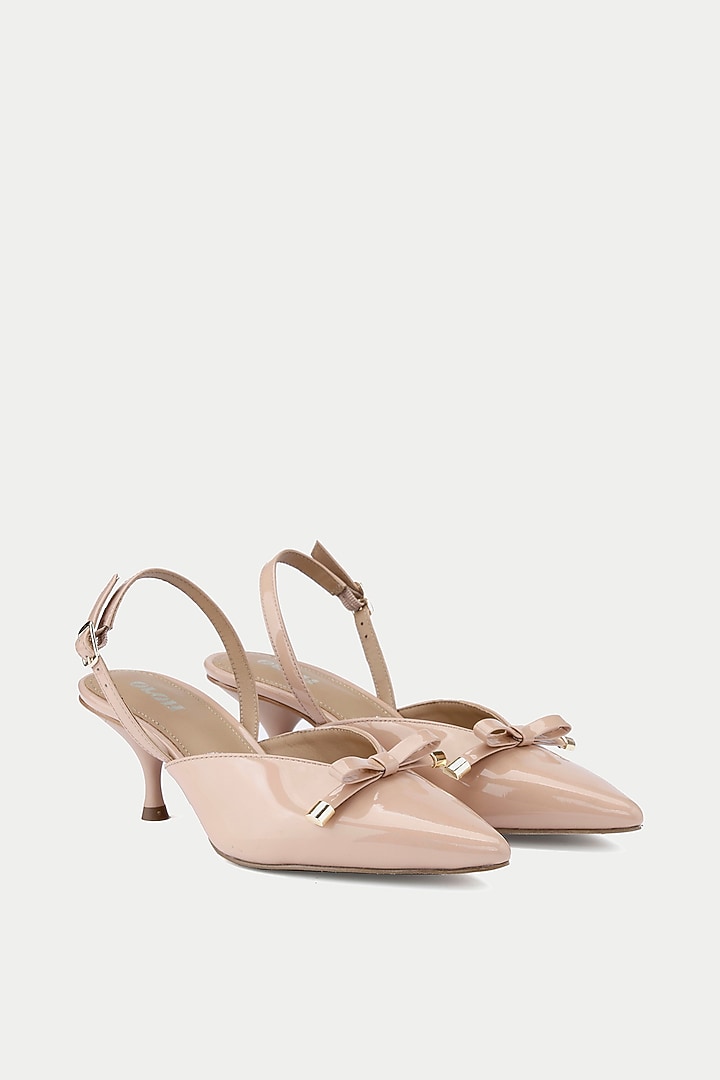 Pink Genuine Leather Slingback Pump Heels by Oroh at Pernia's Pop Up Shop