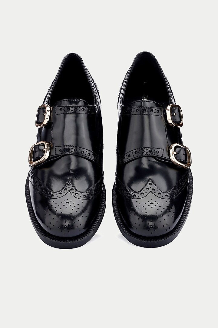 Black Genuine Leather Brogue Shoes by Oroh at Pernia's Pop Up Shop