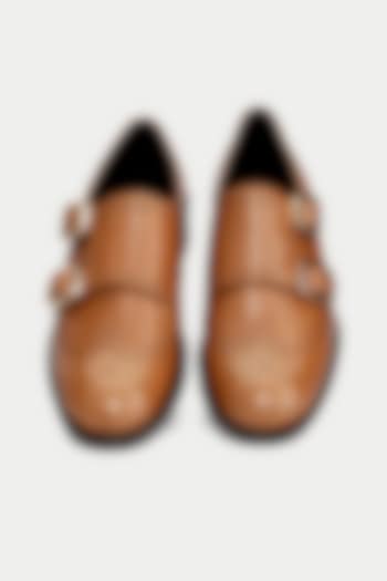 Tan Genuine Leather Brogue Shoes by Oroh at Pernia's Pop Up Shop