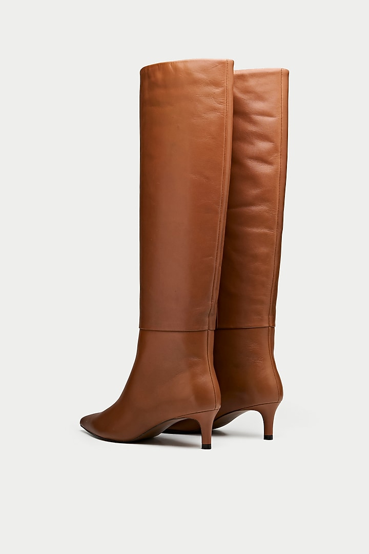Tan Suede & Genuine Leather Knee-High Boots by Oroh at Pernia's Pop Up Shop