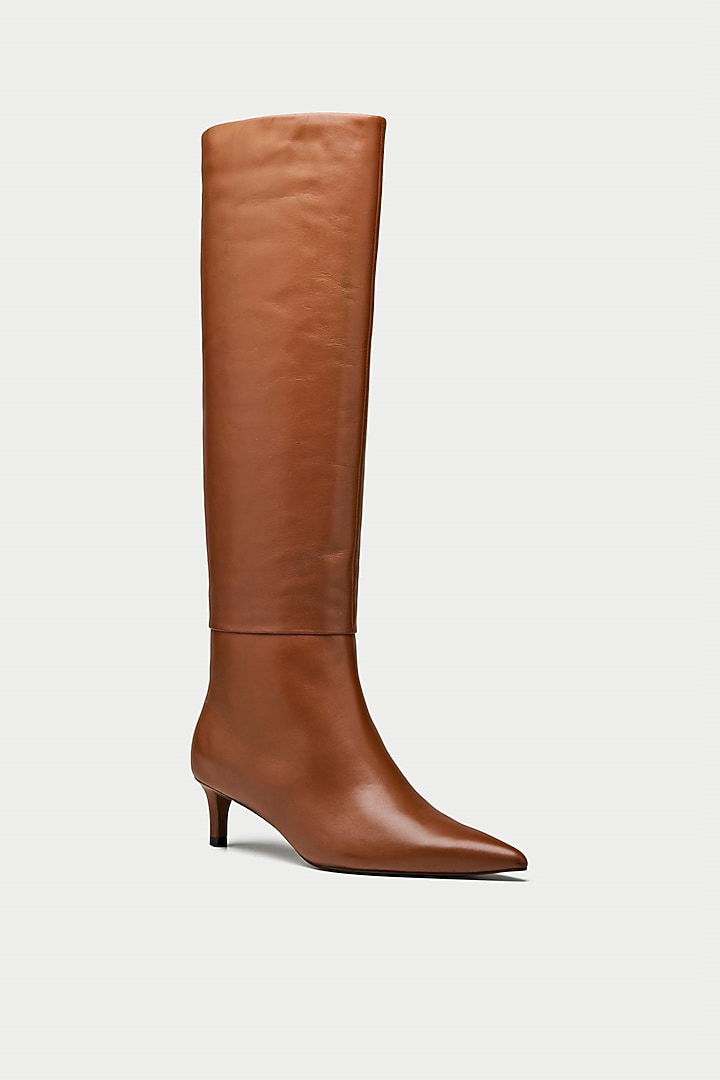 Tan Suede & Genuine Leather Knee-High Boots by Oroh at Pernia's Pop Up Shop