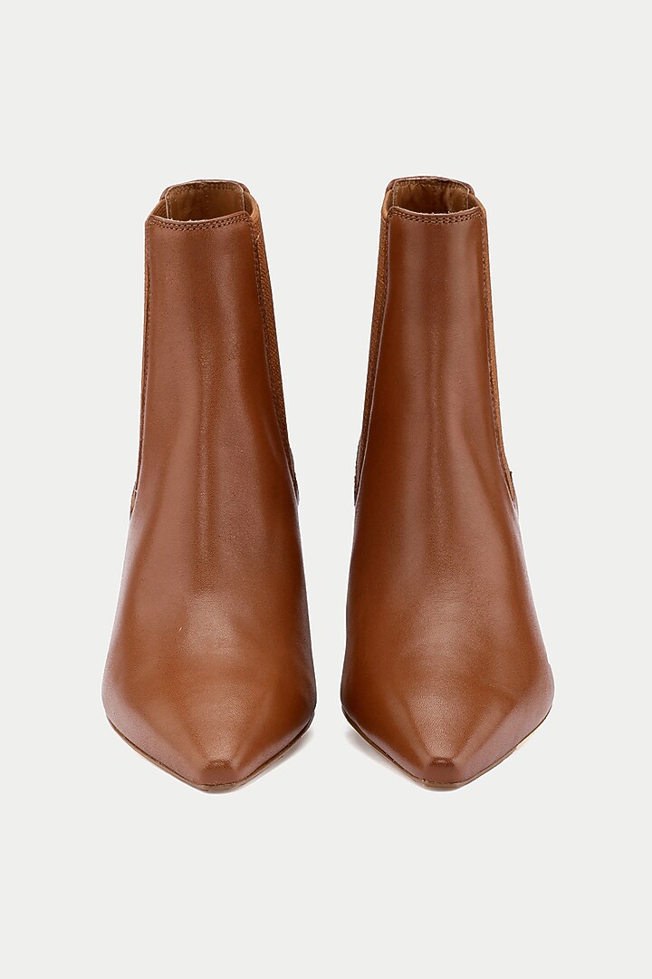 Tan Genuine Leather Ankle Boots by Oroh at Pernia's Pop Up Shop