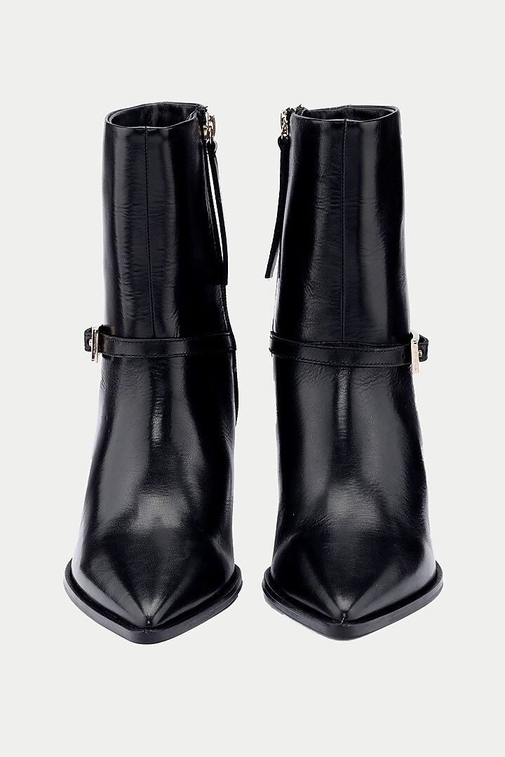Black Genuine Leather Ankle Boots by Oroh at Pernia's Pop Up Shop