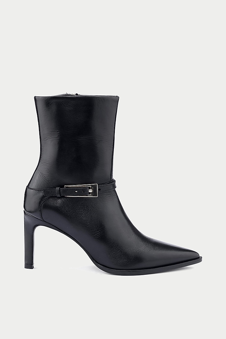 Black Genuine Leather Ankle Boots by Oroh at Pernia's Pop Up Shop