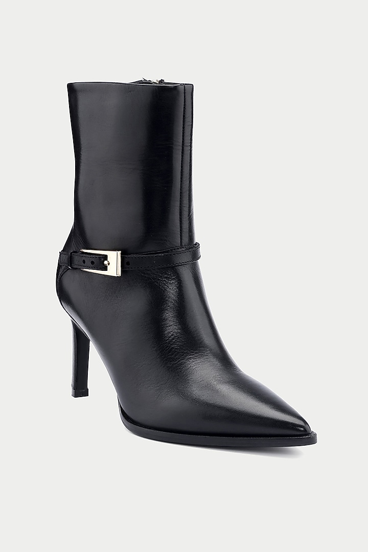 Black Genuine Leather Ankle Boots by Oroh at Pernia's Pop Up Shop