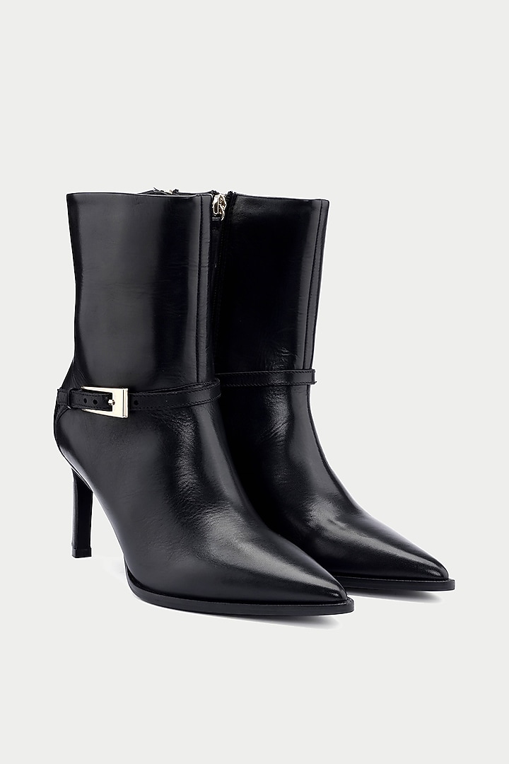 Black Genuine Leather Ankle Boots by Oroh at Pernia's Pop Up Shop