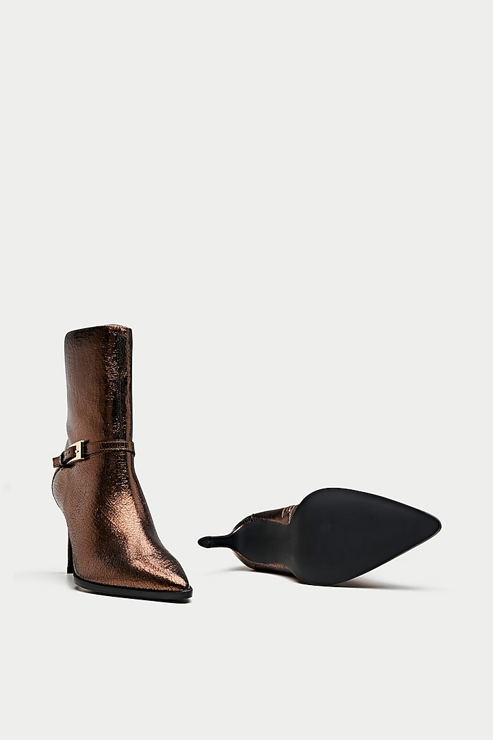 Bronze Genuine Leather Ankle Boots by Oroh at Pernia's Pop Up Shop