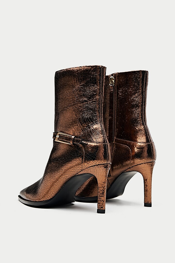 Bronze Genuine Leather Ankle Boots by Oroh at Pernia's Pop Up Shop