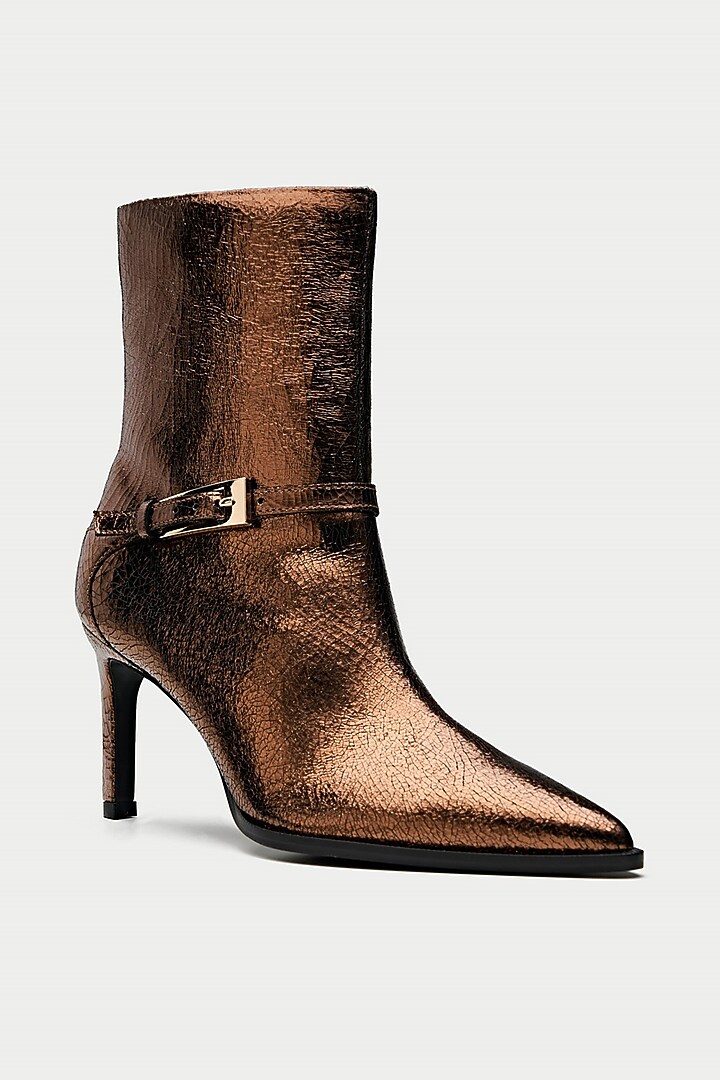 Bronze Genuine Leather Ankle Boots by Oroh at Pernia's Pop Up Shop