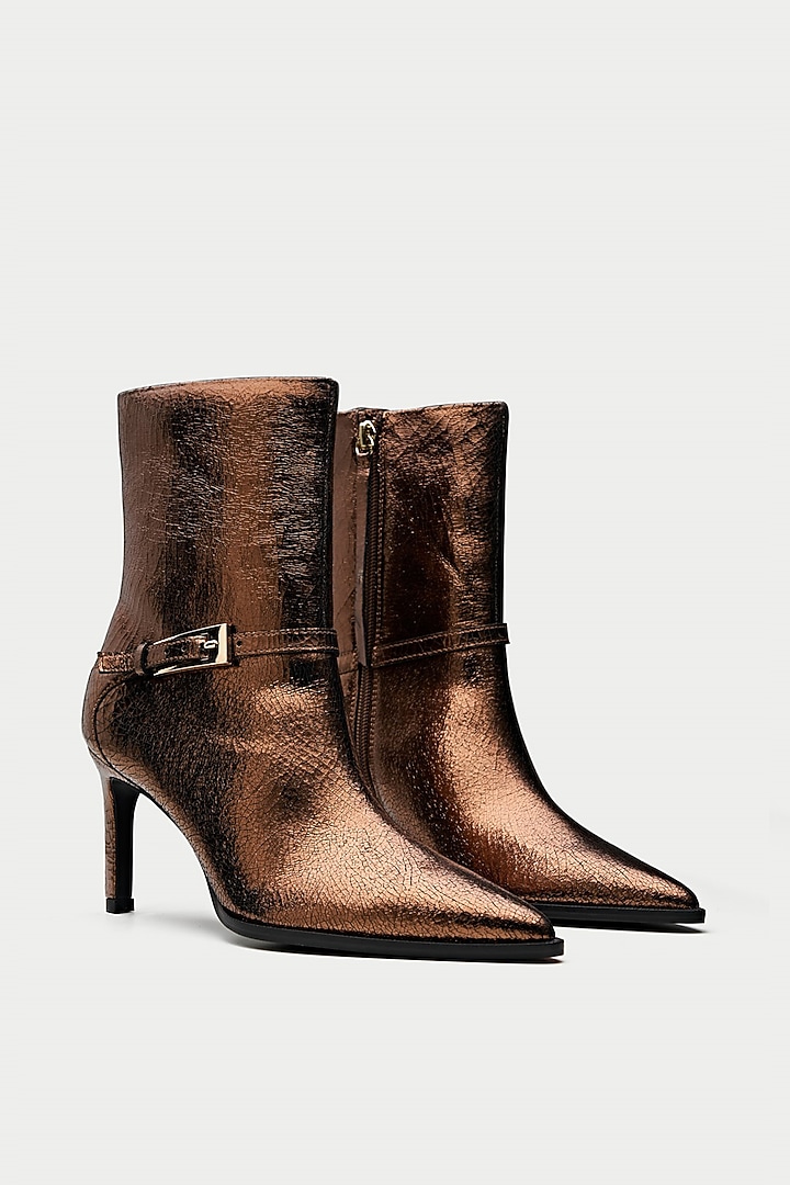 Bronze Genuine Leather Ankle Boots by Oroh at Pernia's Pop Up Shop