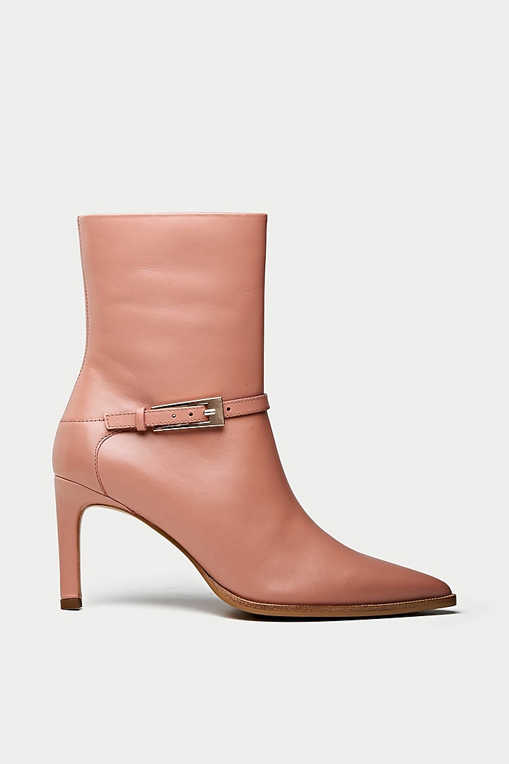 Pink Genuine Leather Ankle Boots by Oroh at Pernia's Pop Up Shop