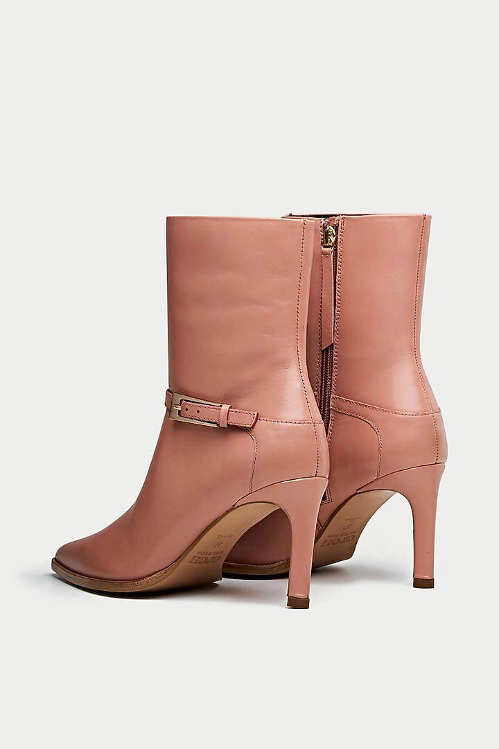 Pink Genuine Leather Ankle Boots by Oroh at Pernia's Pop Up Shop