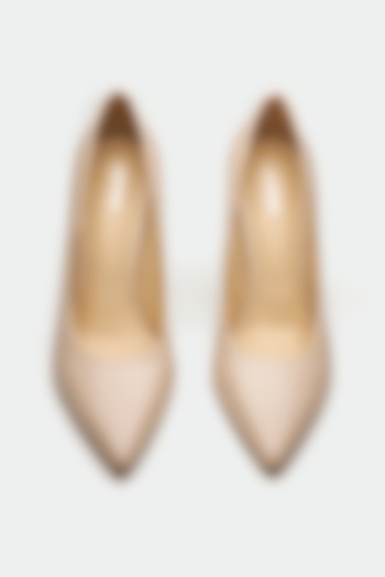 Nude Genuine Leather Pump Heels by Oroh at Pernia's Pop Up Shop