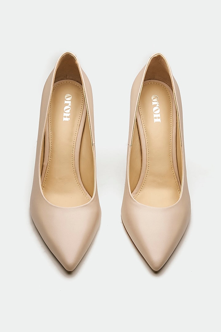 Nude Genuine Leather Pump Heels by Oroh at Pernia's Pop Up Shop