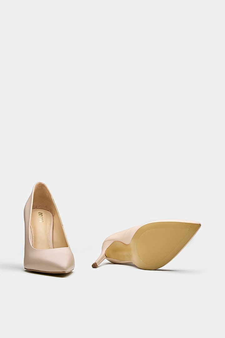 Nude Genuine Leather Pump Heels by Oroh at Pernia's Pop Up Shop