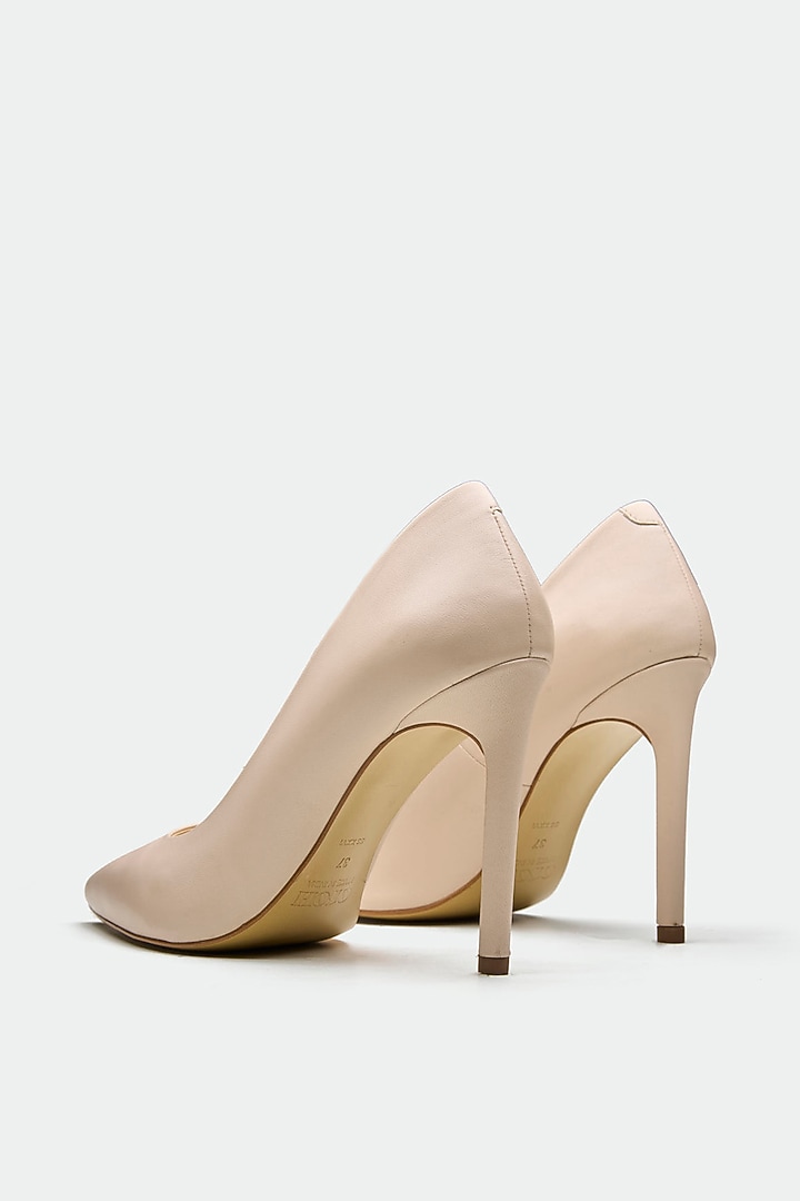Nude Genuine Leather Pump Heels by Oroh at Pernia's Pop Up Shop