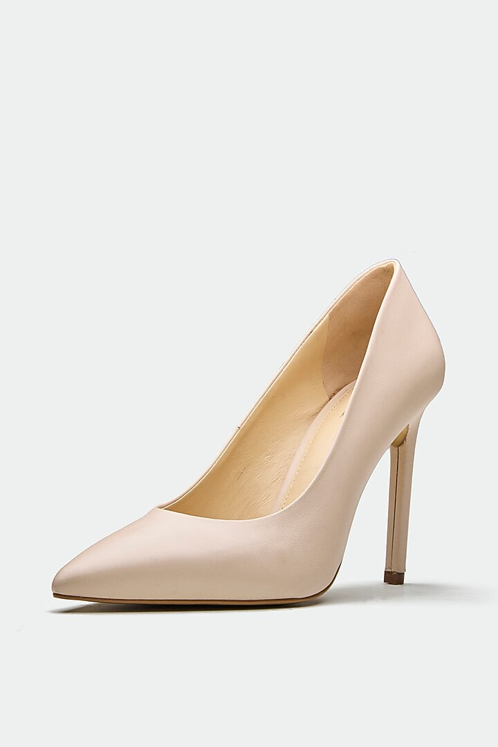 Nude Genuine Leather Pump Heels by Oroh at Pernia's Pop Up Shop
