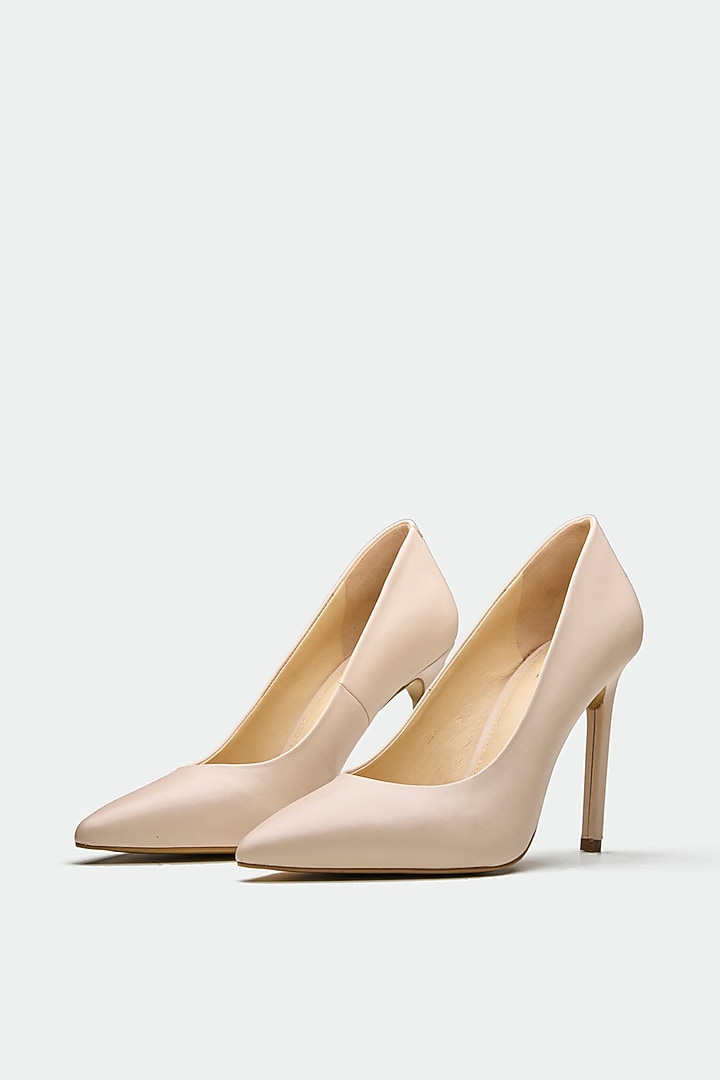 Nude Genuine Leather Pump Heels by Oroh at Pernia's Pop Up Shop
