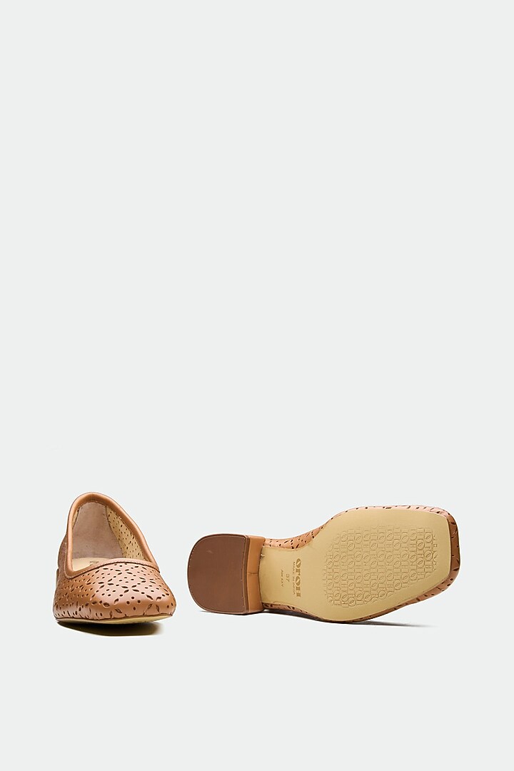 Tan Genuine Leather Square-Toe Pump Heels by Oroh at Pernia's Pop Up Shop