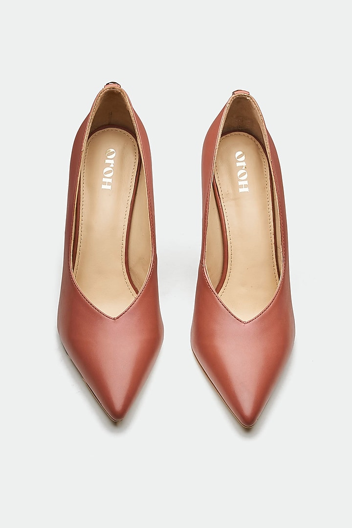 Muted Rose Pink Genuine Leather Pump Heels by Oroh at Pernia's Pop Up Shop