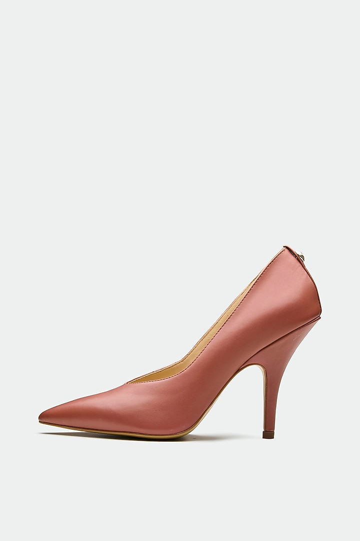 Muted Rose Pink Genuine Leather Pump Heels by Oroh at Pernia's Pop Up Shop