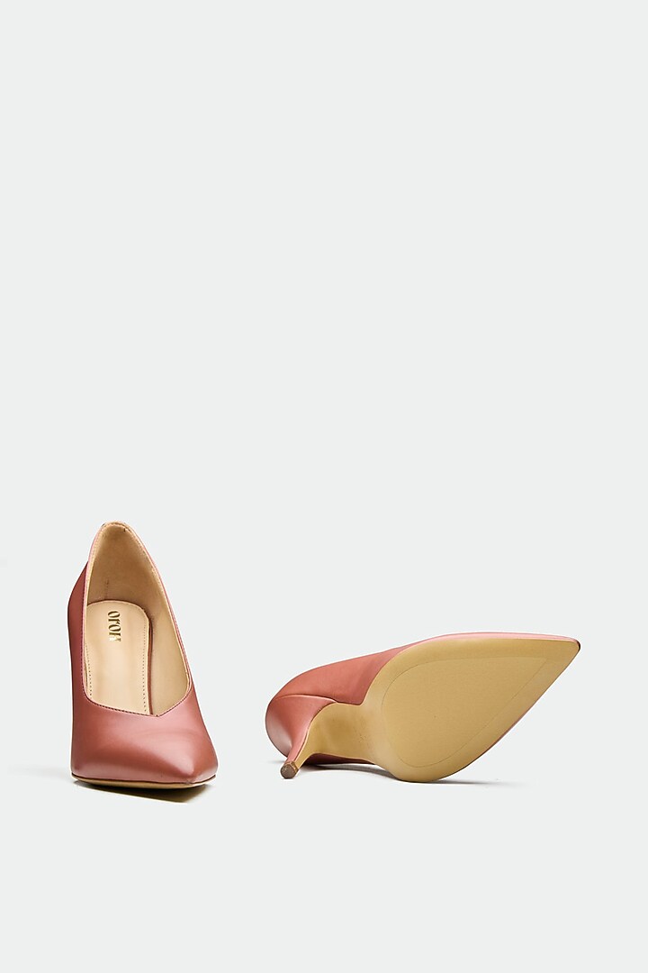 Muted Rose Pink Genuine Leather Pump Heels by Oroh at Pernia's Pop Up Shop