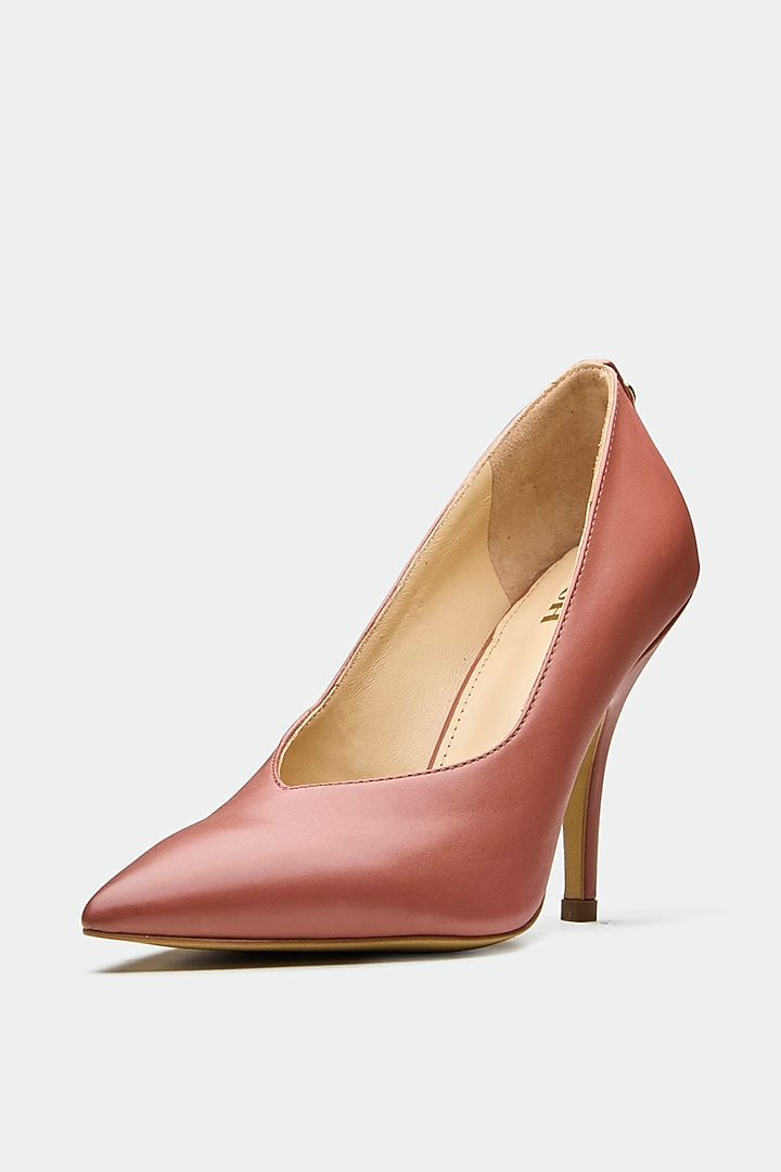 Muted Rose Pink Genuine Leather Pump Heels by Oroh at Pernia's Pop Up Shop