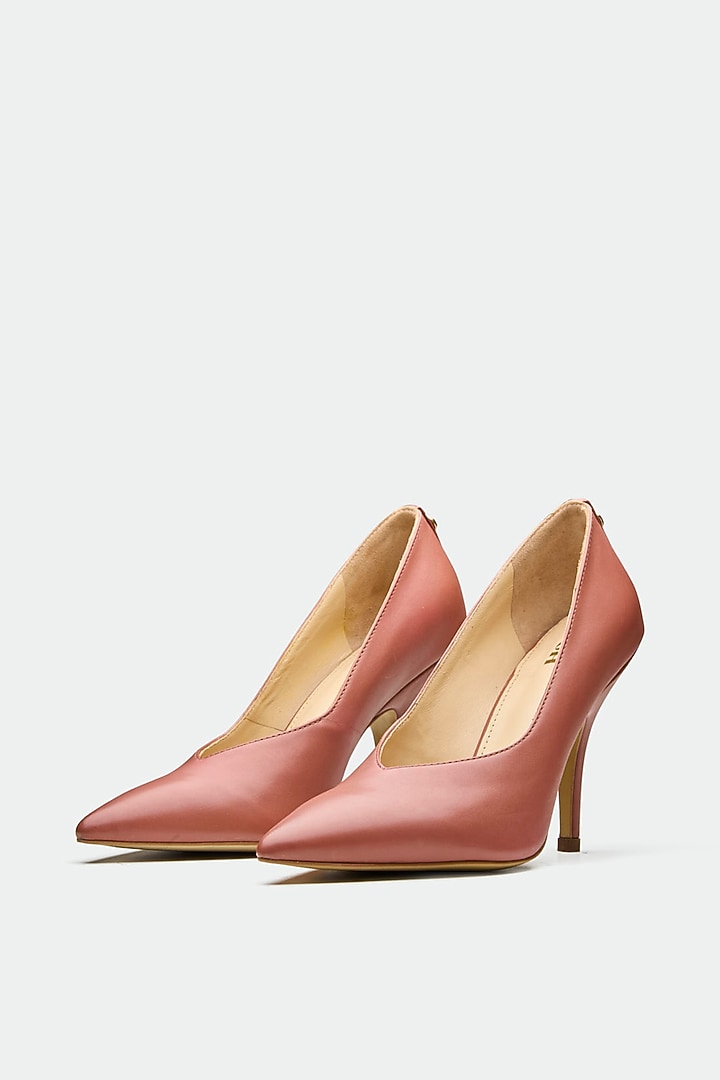 Muted Rose Pink Genuine Leather Pump Heels by Oroh at Pernia's Pop Up Shop
