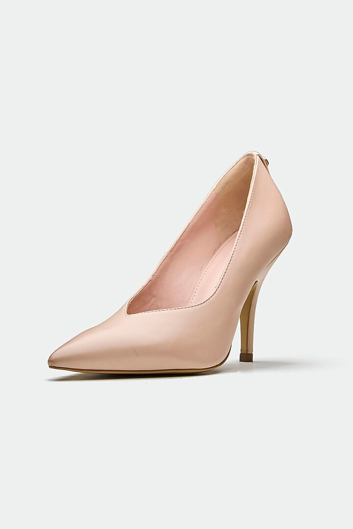 Light Pink Genuine Leather Pump Heels by Oroh at Pernia's Pop Up Shop