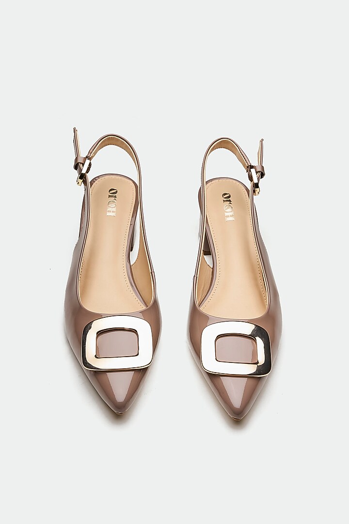 Grey Genuine Leather Block Heels by Oroh at Pernia's Pop Up Shop