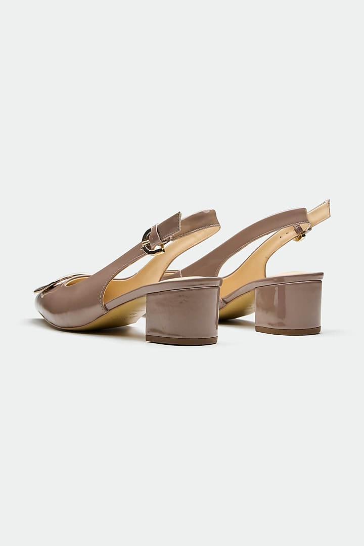 Grey Genuine Leather Block Heels by Oroh at Pernia's Pop Up Shop