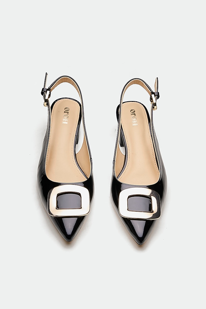 Black Genuine Leather Block Heels by Oroh at Pernia's Pop Up Shop