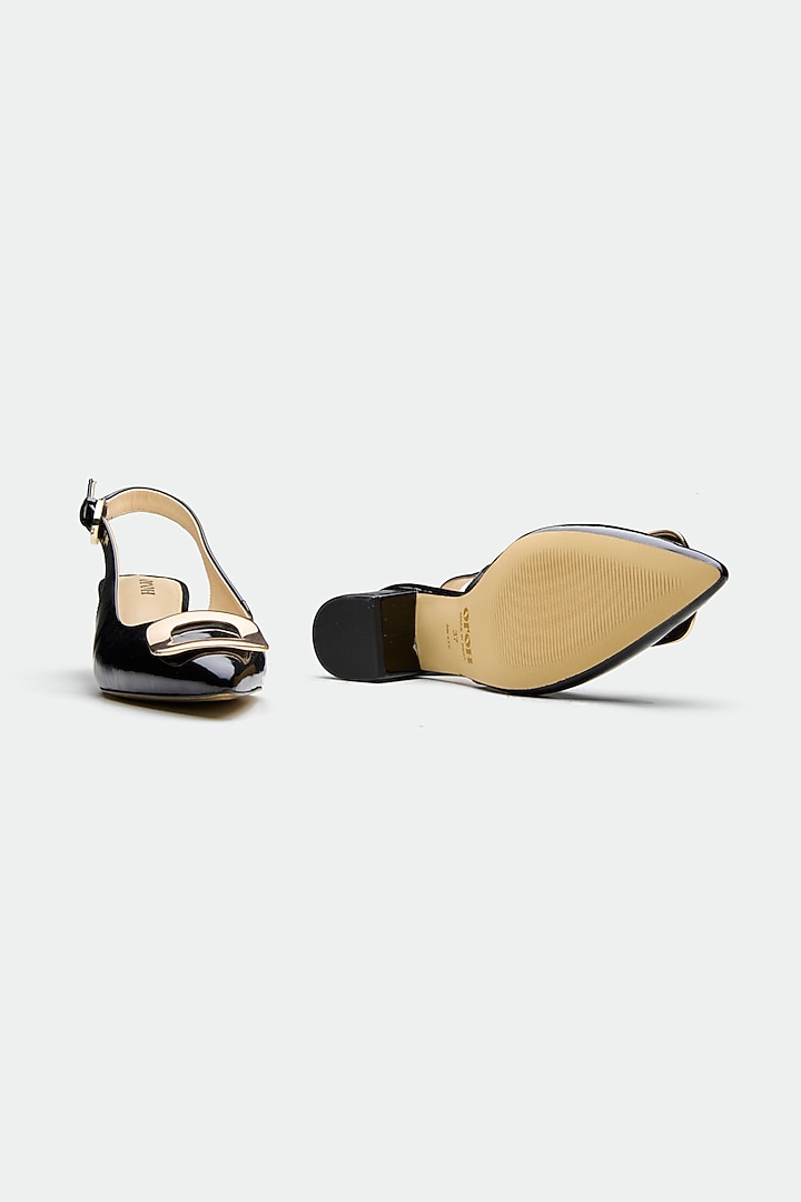 Black Genuine Leather Block Heels by Oroh at Pernia's Pop Up Shop