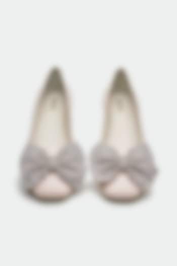 Nude Genuine Leather Bow Juttis by Oroh at Pernia's Pop Up Shop