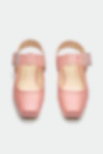 Pink Genuine Leather Slip-On Flats by Oroh at Pernia's Pop Up Shop