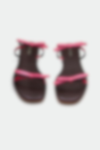 Pink Genuine Leather Flats by Oroh at Pernia's Pop Up Shop