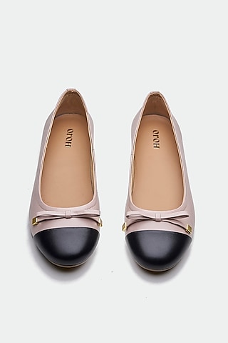 Nude Genuine Leather Bow Juttis by Oroh