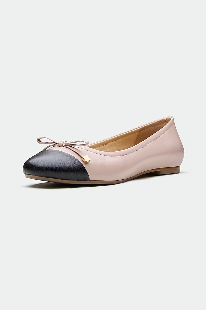 Nude Genuine Leather Bow Juttis by Oroh at Pernia's Pop Up Shop
