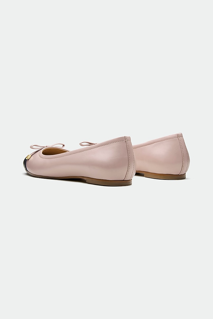 Nude Genuine Leather Bow Juttis by Oroh at Pernia's Pop Up Shop
