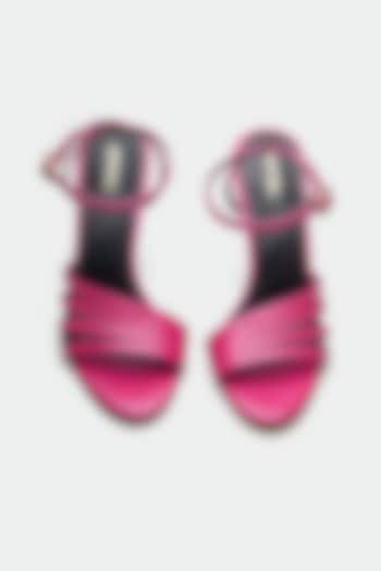 Pink Genuine Leather Stiletto Heels by Oroh at Pernia's Pop Up Shop