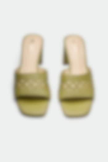 Green Genuine Leather Mule Sandals by Oroh at Pernia's Pop Up Shop