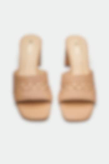 Tan Genuine Leather Mule Sandals by Oroh at Pernia's Pop Up Shop